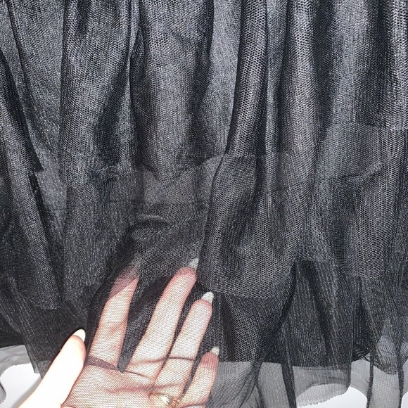 Cocktail Prom Wedding Party Sequin Mesh Ruffle High Waist Black Dress XL - Picture 4 of 8